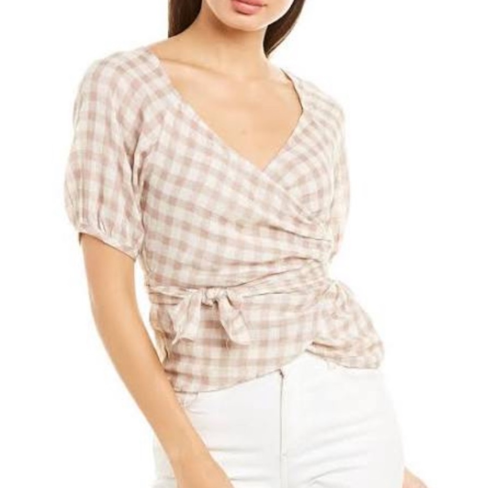 Madewell gingham wrap top